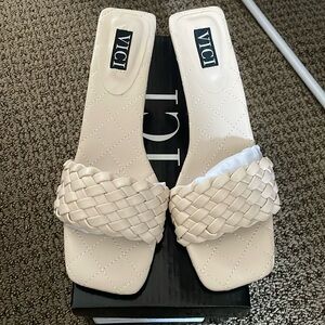 Vici Wanda Woven Square Toe Heeled sandal